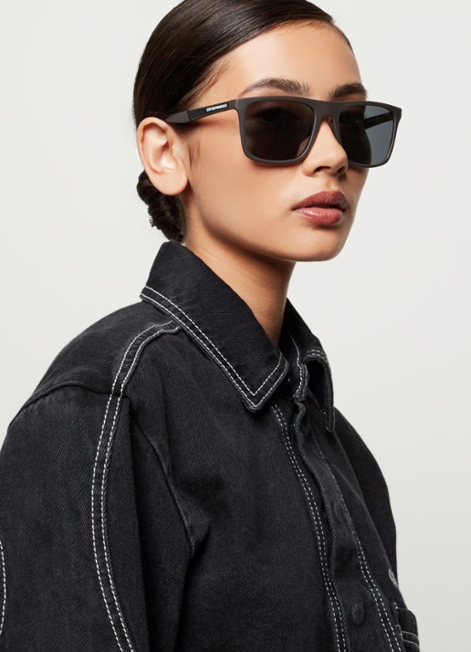 Armani Wayfarer zonnebril EA4097  - voorkant 3 donkergrijs