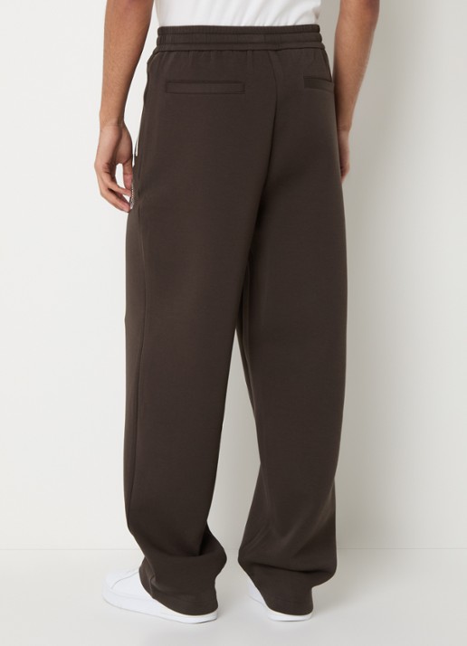Armani Wide fit joggingbroek met ritszakken - achterkant donkerbruin