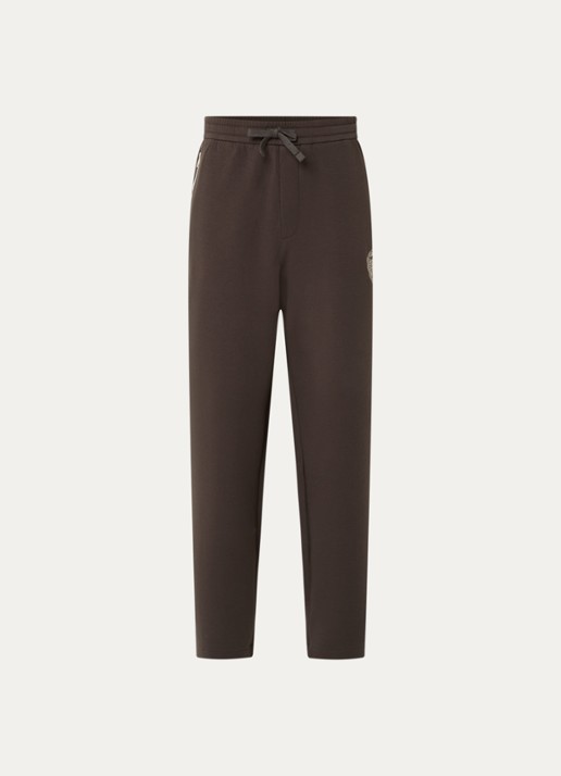 Armani Wide fit joggingbroek met ritszakken - voorkant 2 donkerbruin