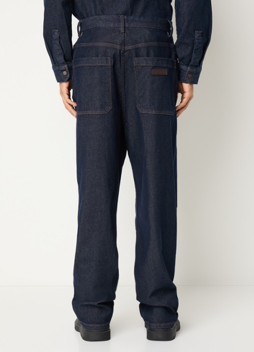 Armani Wide leg jeans met donkere wassing - achterkant 3 indigo
