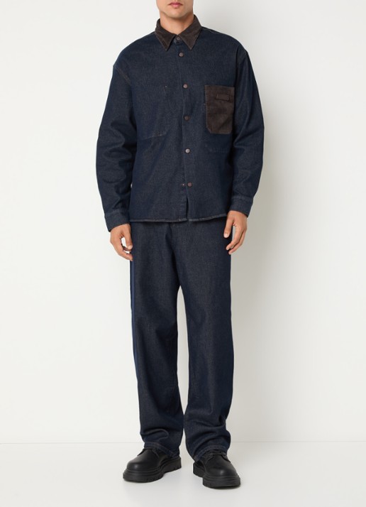 Armani Wide leg jeans met donkere wassing - voorkant 5 indigo