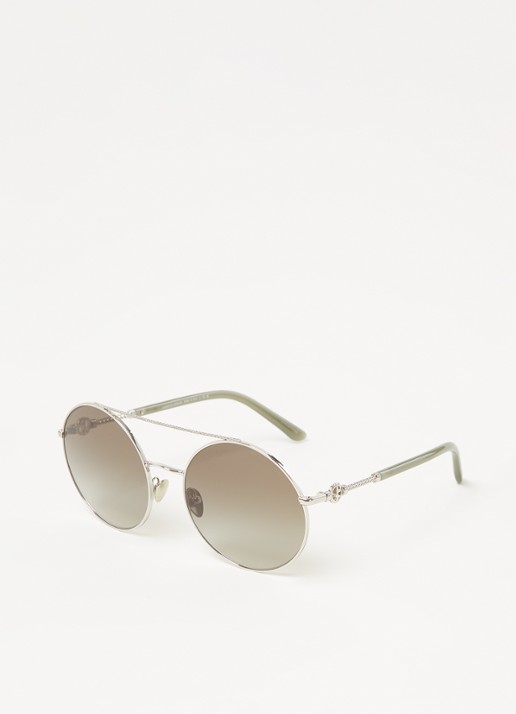Armani Zonnebril met brillenkoord AR6135  - voorkant 4 zilver