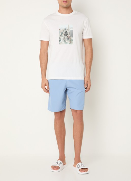 Armani Zwemshort met logo en steekzakken - voorkant 3 blauwgrijs