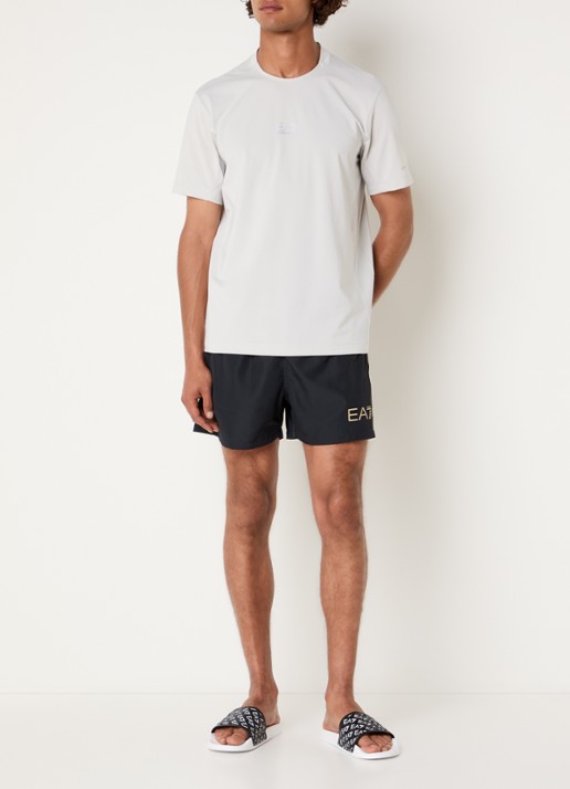 Armani Zwemshorts met logo en koordsluiting - voorkant 4 zwart