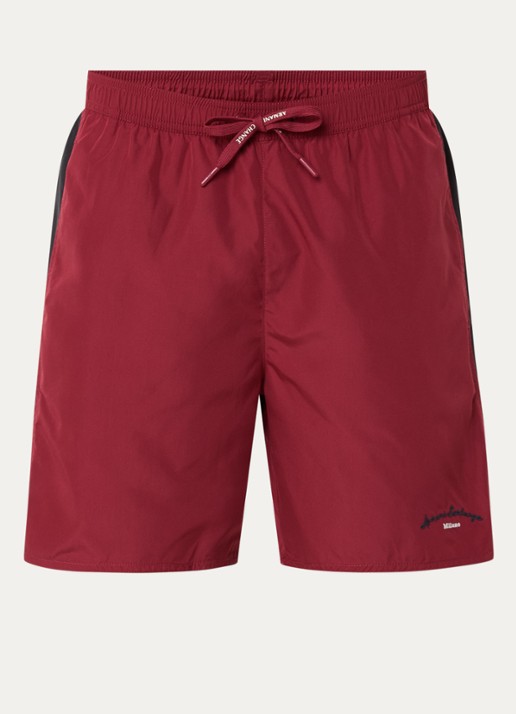 Armani Zwemshorts met logoborduring - voorkant donkerrood