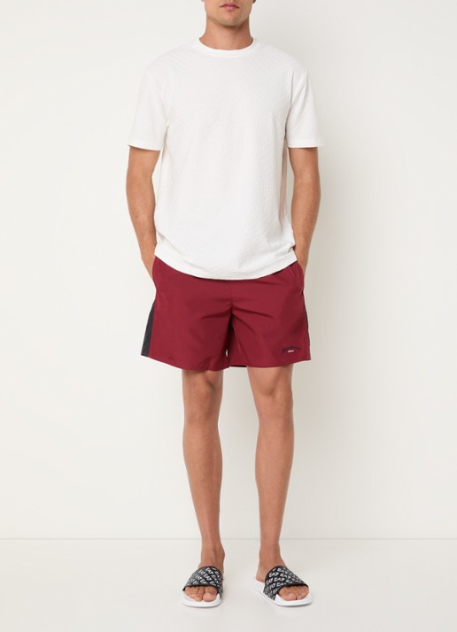 Armani Zwemshorts met logoborduring - voorkant 2 donkerrood
