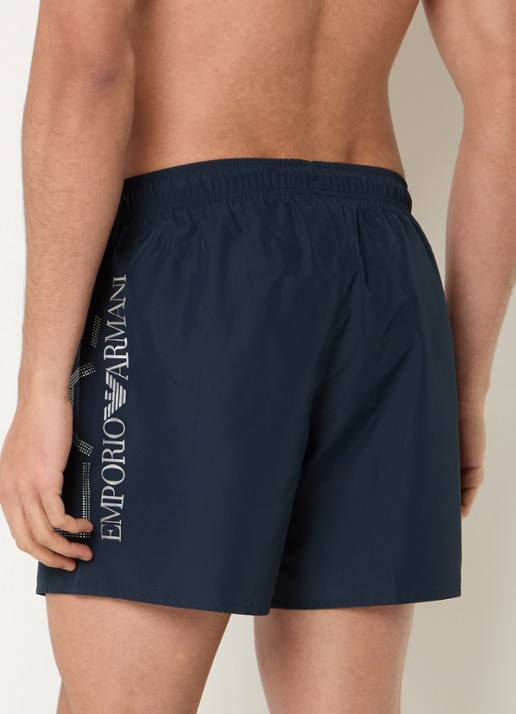 Armani Zwemshorts met logoprint - achterkant 2 donkerblauw