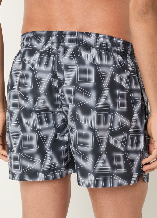 Armani Zwemshorts met logoprint - achterkant zwart