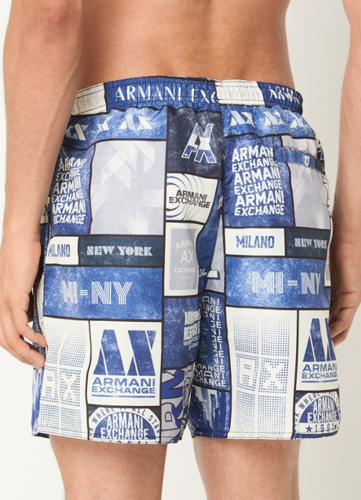 Armani Zwemshorts met print - achterkant 3 blauw