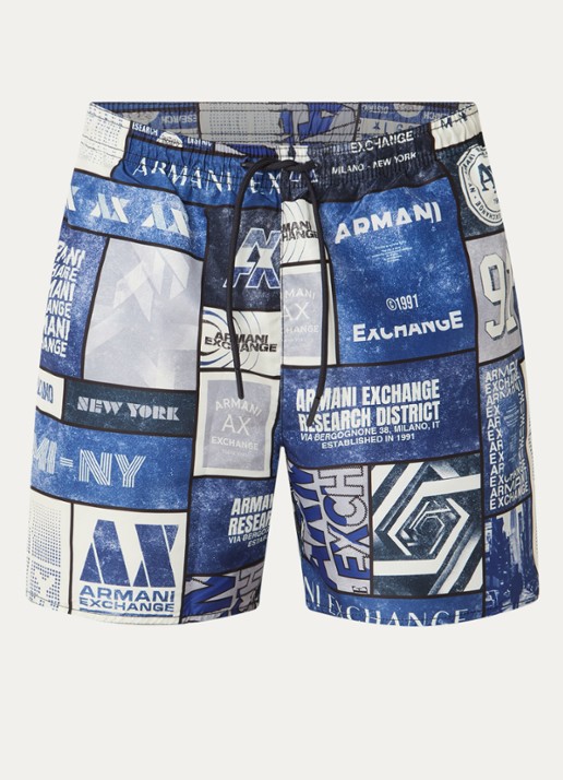 Armani Zwemshorts met print - voorkant blauw