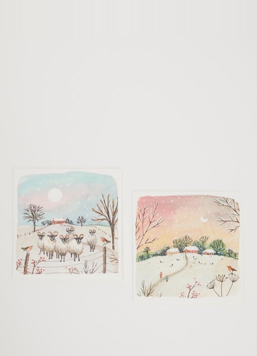 Art Group Goede Doelen kerstkaart - 2 designs - set van 10 inclusief enveloppen - voorkant 2 multicolor