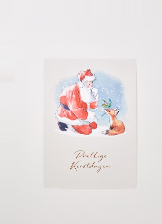 Art Group Kerstman - 1 design - kerstkaart met envelop - set van 10 - voorkant 2 rood