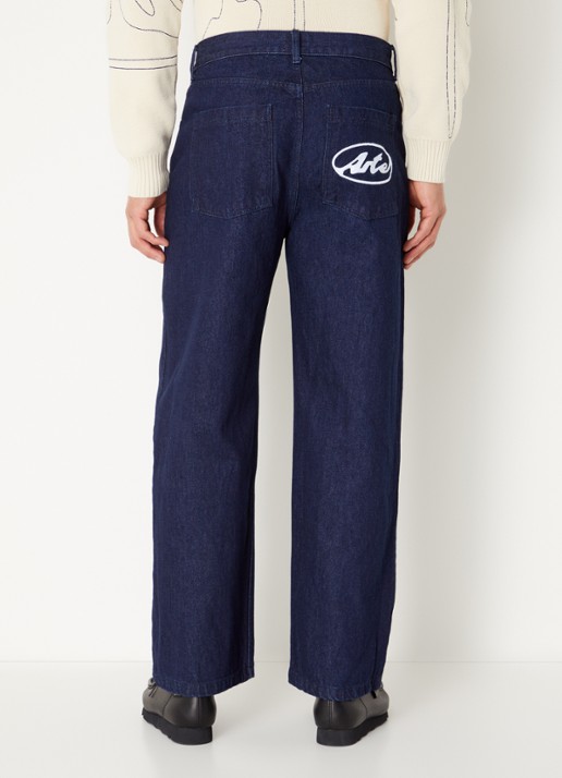 Arte Antwerp Circle Logo tapered fit jeans met gekleurde wassing - achterkant 3 indigo