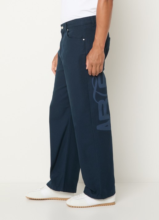 Arte Antwerp Energy loose fit jeans met logo - detail 4 donkerblauw