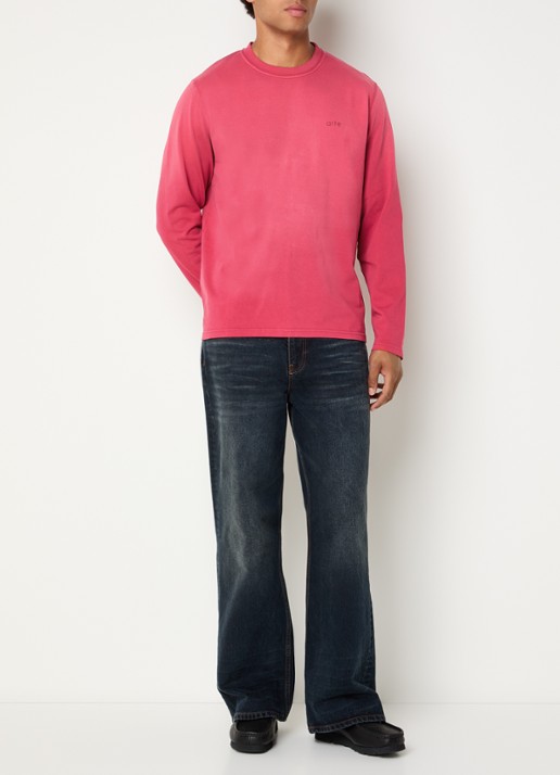 Arte Antwerp Fadeout longsleeve met logo- en backprint - voorkant 3 bordeauxrood