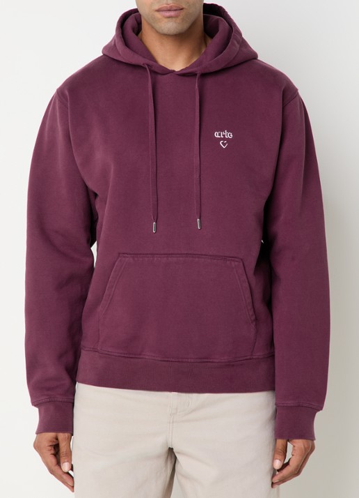 Arte Antwerp Heart hoodie met logo - detail bordeauxrood