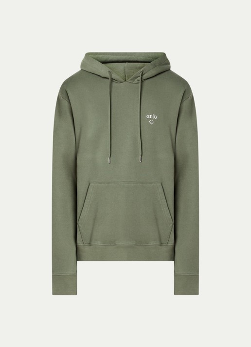 Arte Antwerp Heart hoodie met logo - voorkant 4 legergroen