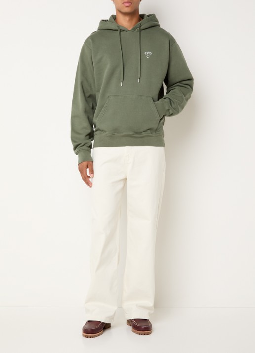 Arte Antwerp Heart hoodie met logo - voorkant 5 legergroen
