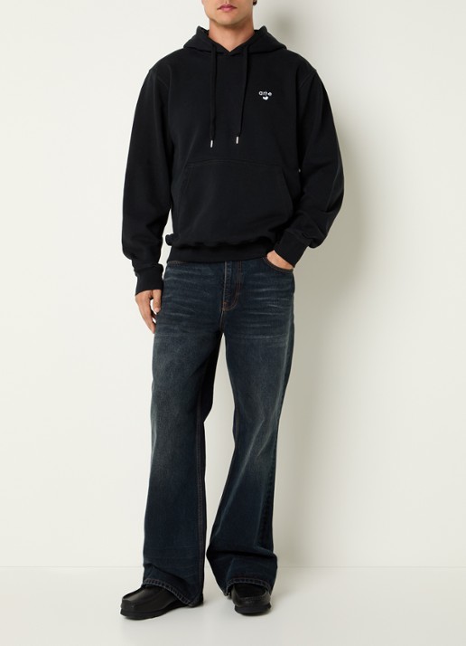 Arte Antwerp Heart hoodie met logo - voorkant 3 zwart