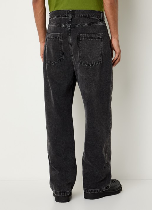 Arte Antwerp Heart Pocket loose fit jeans met gekleurde wassing en logoborduring - achterkant 5 zwart