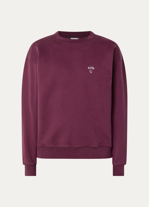 Arte Antwerp Heart sweater met logo - voorkant 3 bordeauxrood