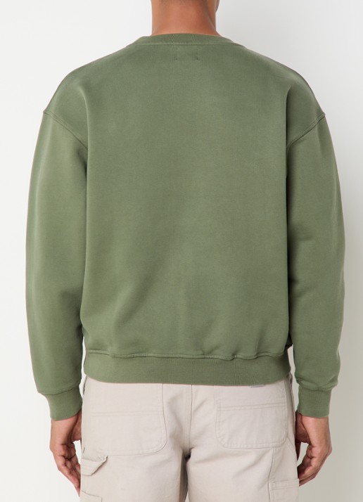 Arte Antwerp Heart sweater met logo - achterkant legergroen