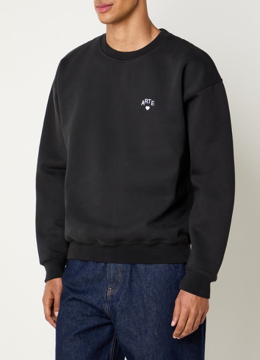 Arte Antwerp Heart sweater met logoborduring - detail 3 zwart