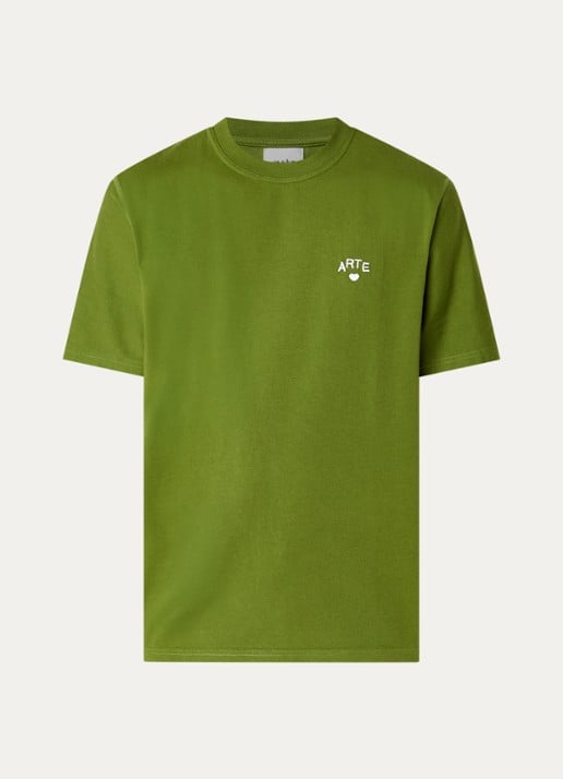 Arte Antwerp Heart T-shirt met logoborduring - voorkant 2 groen