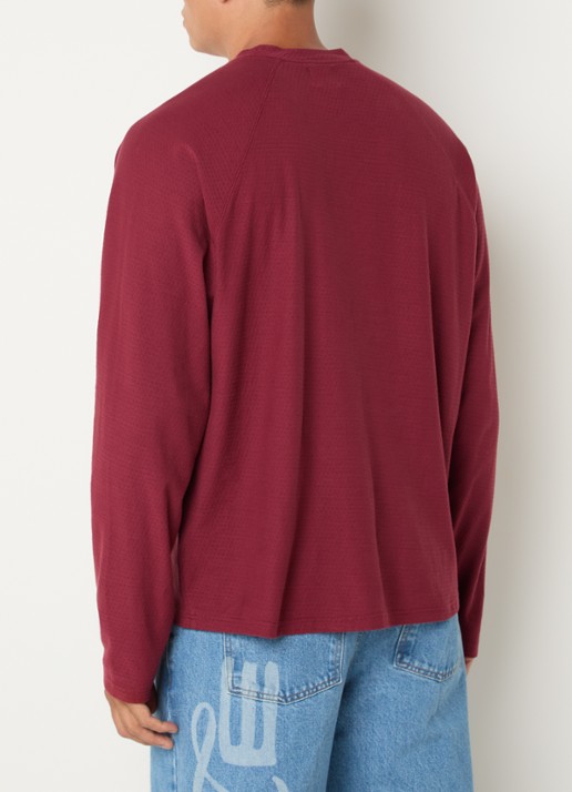 Arte Antwerp Longsleeve met logoborduring - achterkant 2 bordeauxrood