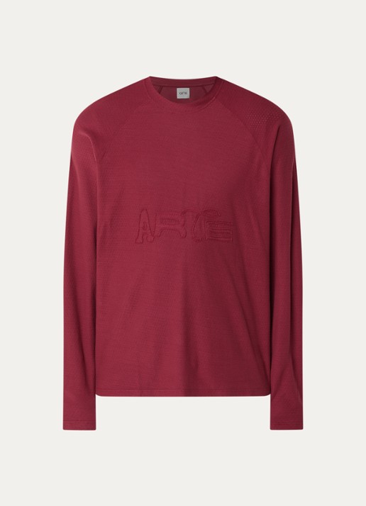 Arte Antwerp Longsleeve met logoborduring - voorkant 3 bordeauxrood