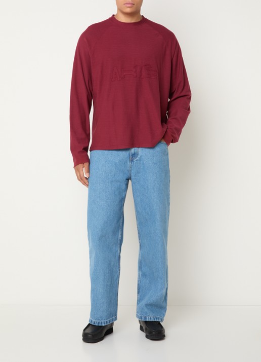 Arte Antwerp Longsleeve met logoborduring - voorkant 4 bordeauxrood
