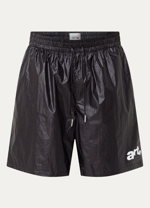 Arte Antwerp Loose fit korte broek met logo - voorkant zwart
