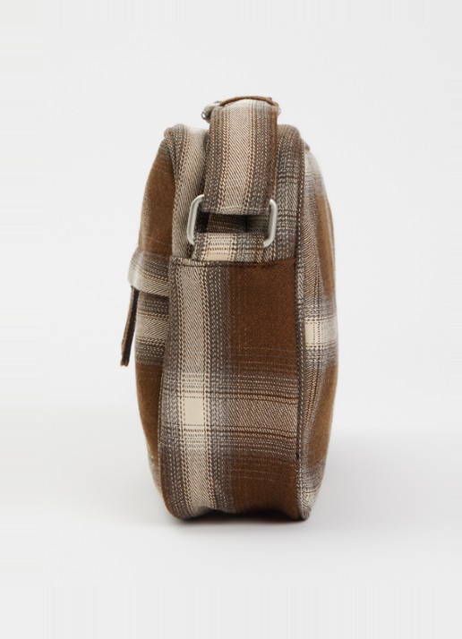 Arte Antwerp Plaid Baka crossbodytas met ruitdessin - detail 3 bruin