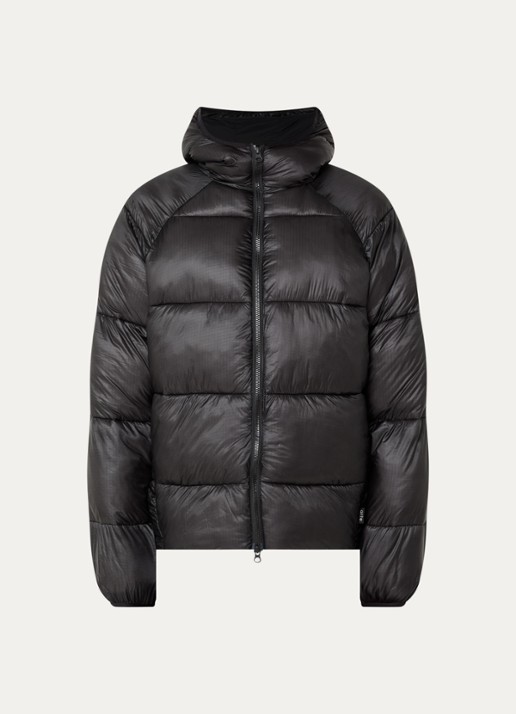 Arte Antwerp Puffer jack met steekzakken met glanzende finish - voorkant 2 zwart