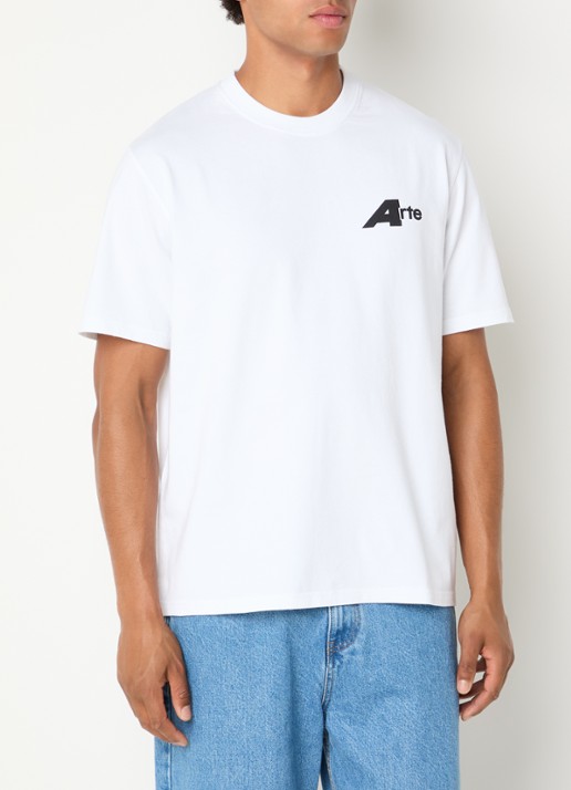 Arte Antwerp Receipt T-shirt met logo- en backprint - achterkant wit