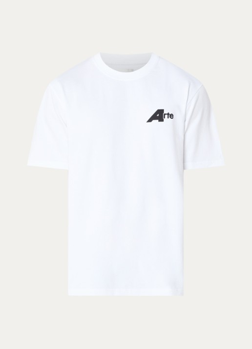 Arte Antwerp Receipt T-shirt met logo- en backprint - voorkant 3 wit