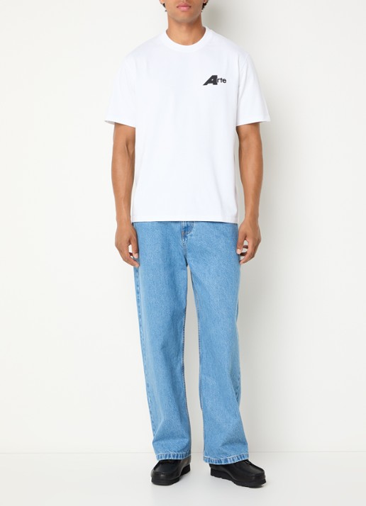 Arte Antwerp Receipt T-shirt met logo- en backprint - voorkant 4 wit