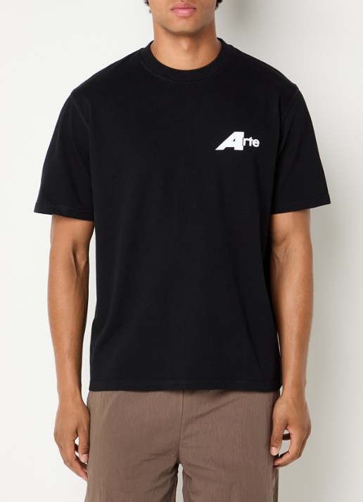 Arte Antwerp Receipt T-shirt met logo- en backprint - achterkant zwart
