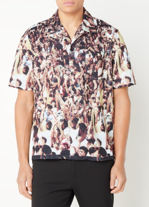Arte Antwerp Regular fit overhemd met print - detail bruin