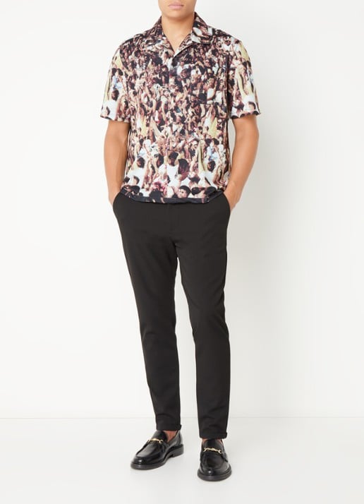 Arte Antwerp Regular fit overhemd met print - voorkant 4 bruin