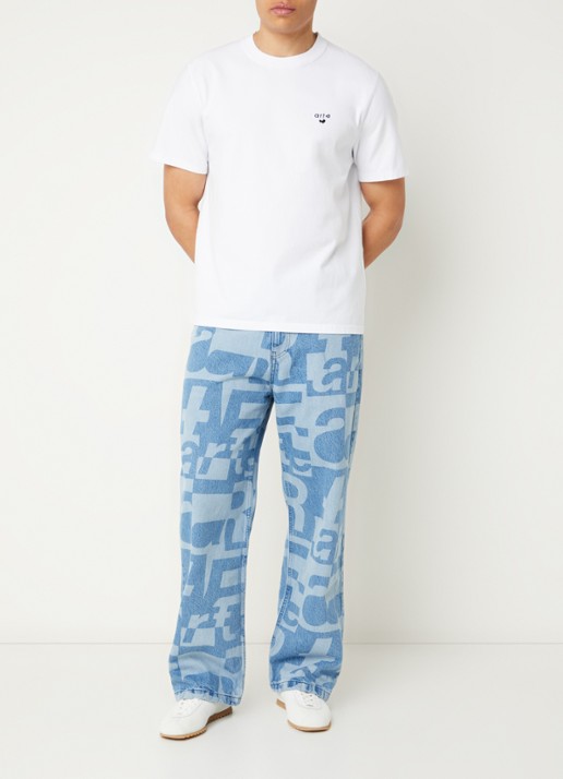 Arte Antwerp Straight fit jeans met gekleurde wassing en logoprint - voorkant 4 indigo