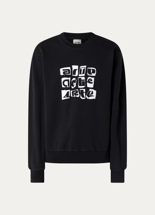 Arte Antwerp Sweater met logoprint - voorkant 2 zwart