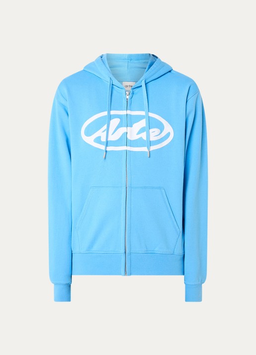 Arte Antwerp Sweatvest met capuchon en steekzakken - voorkant 3 blauwgrijs