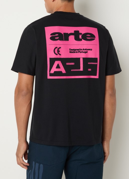 Arte Antwerp T-shirt met backprint - detail zwart