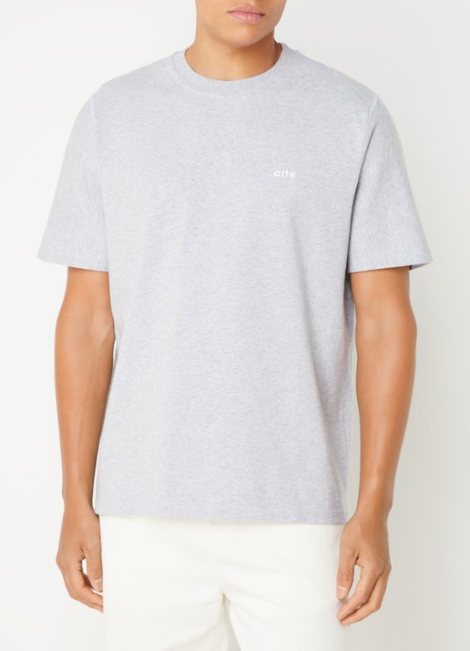 Arte Antwerp T-shirt met logo- en backprint - achterkant grijsmele