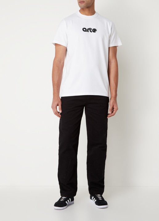 Arte Antwerp T-shirt met logoborduring en ronde hals - voorkant 4 wit