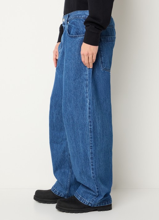 Arte Antwerp Wide leg jeans met donkere wassing - detail 3 indigo