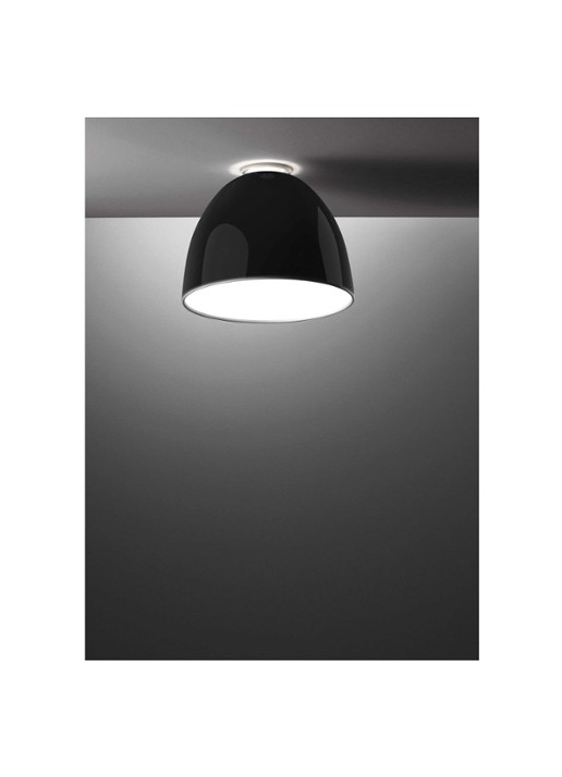 Artemide Nur mini gloss hanglamp 28 x Ø36 cm - voorkant 2 zwart