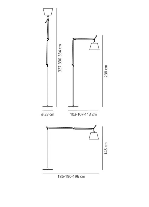 Artemide Tolomeo Mega Terra vloerlamp LED met toetsdimmer aluminium - detail 3 creme