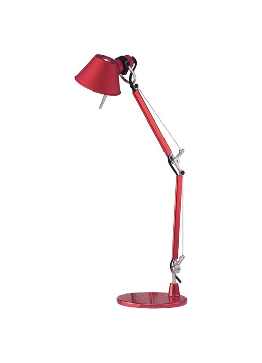 Artemide Tolomeo Micro bureaulamp 73 x Ø17 cm - voorkant rood